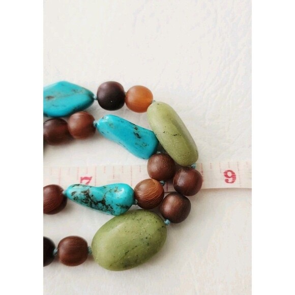 Simon Sebbag Designs Cuncky Turquoise Multistone Double Strand 925 Necklace 16" - Picture 6 of 6